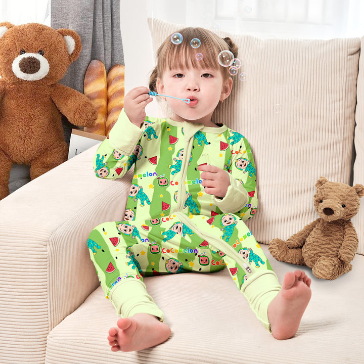 Cocomelon Cuties Convertible Zippered Romper in Green