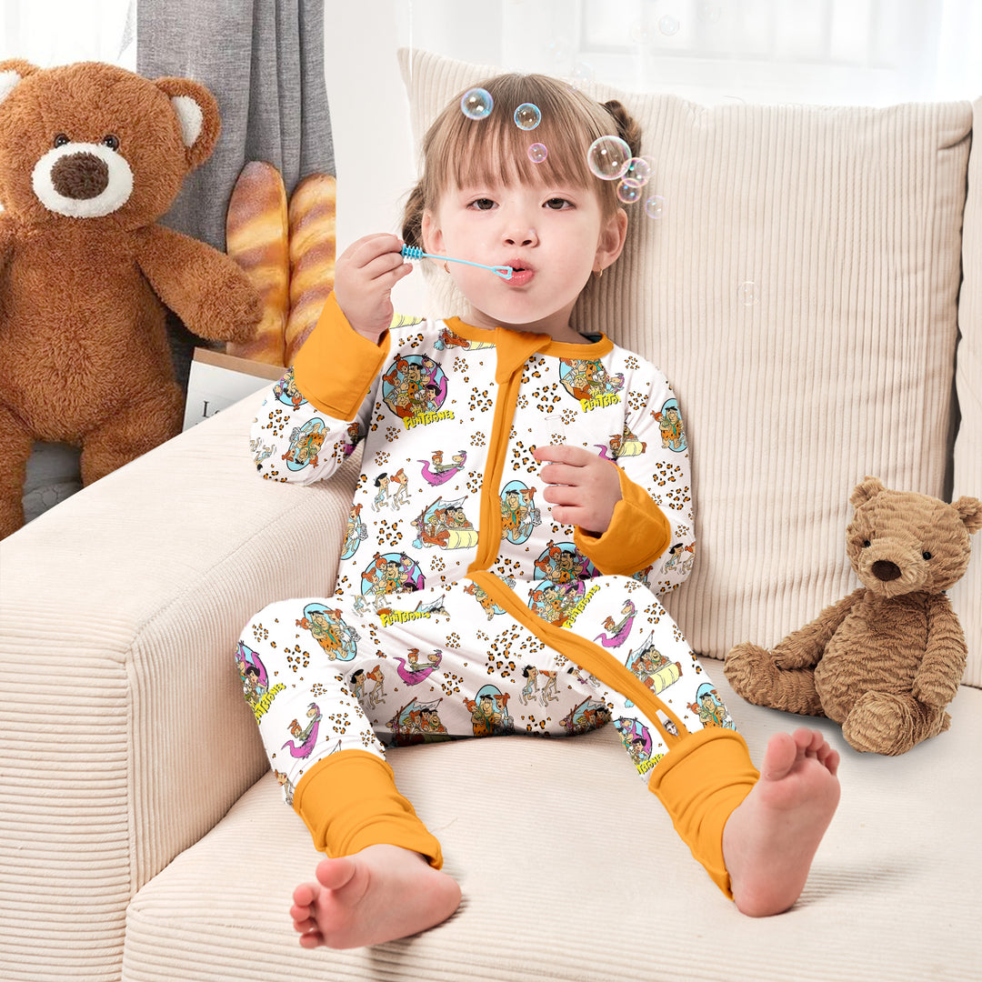 Baby Flintstone Convertible Zippered Romper 2