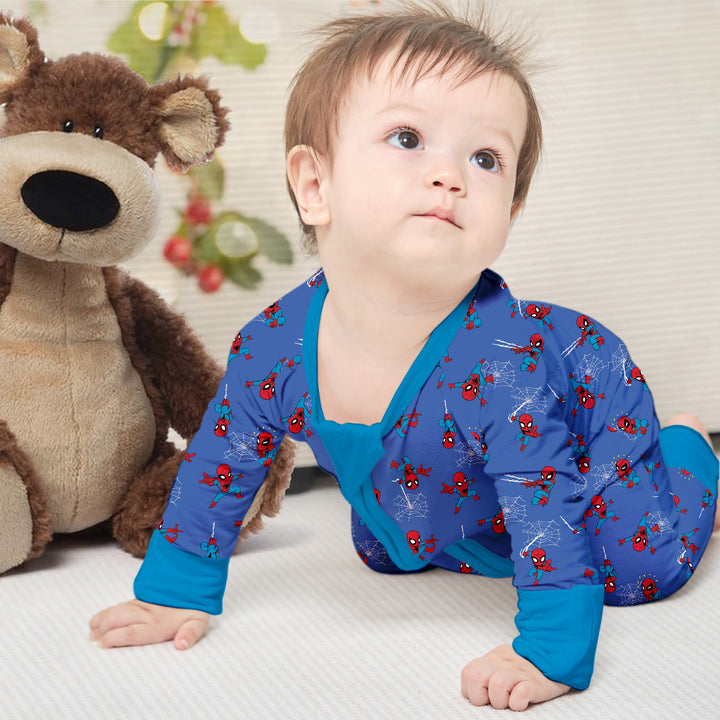Spider Man Convertible Zippered Romper in Dark Blue
