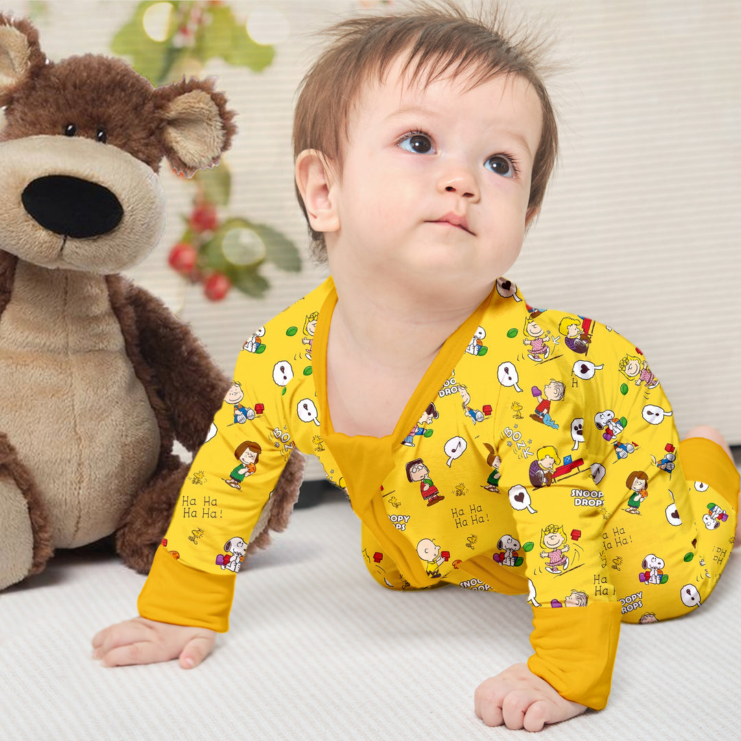 Baby Snoopy Convertible Zippered Romper in Yellow