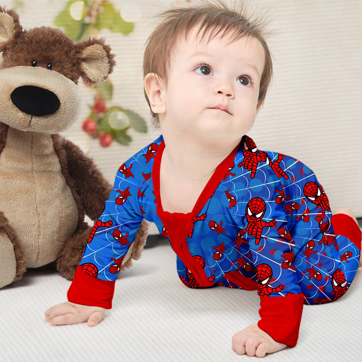 Spider Man Convertible Zippered Romper in Red Blue
