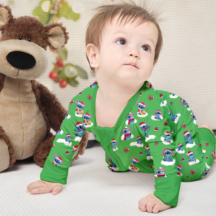 Lilo Stitch Chirstmas Convertible Zippered Romper