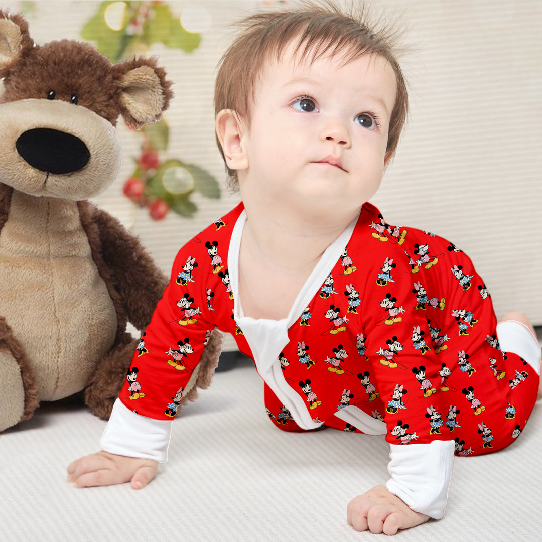 Disney Mickey Mouse Convertible Zippered Romper in Red