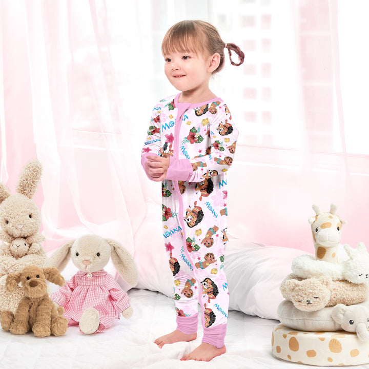 Baby Moana Convertible Zippered Romper in Pinky
