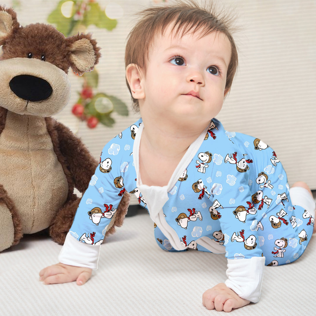 Baby Snoopy Convertible Zippered Romper in Blue