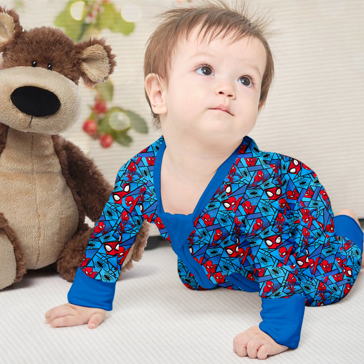 Spider Man Convertible Zippered Romper in Blue