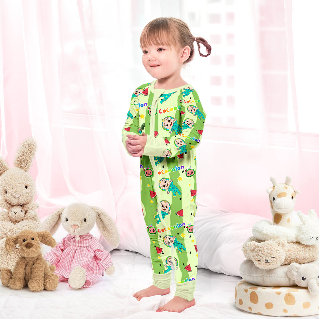 Cocomelon Cuties Convertible Zippered Romper in Green