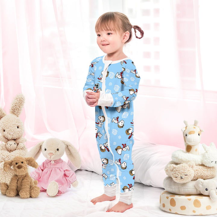 Baby Snoopy Convertible Zippered Romper in Blue