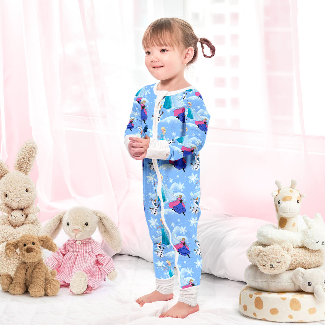 Disney Elsa&Anna Convertible Zippered Romper in Light Blue