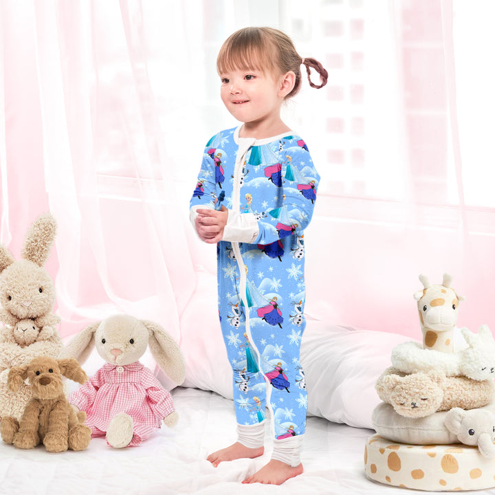 Disney Elsa&Anna Convertible Zippered Romper in Light Blue