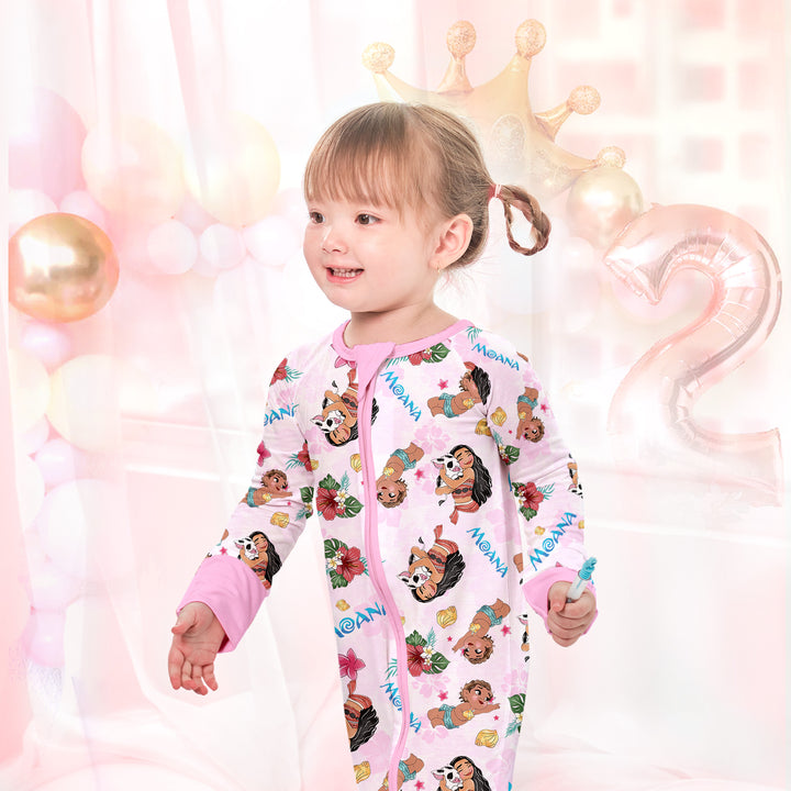 Baby Moana Convertible Zippered Romper in Pinky