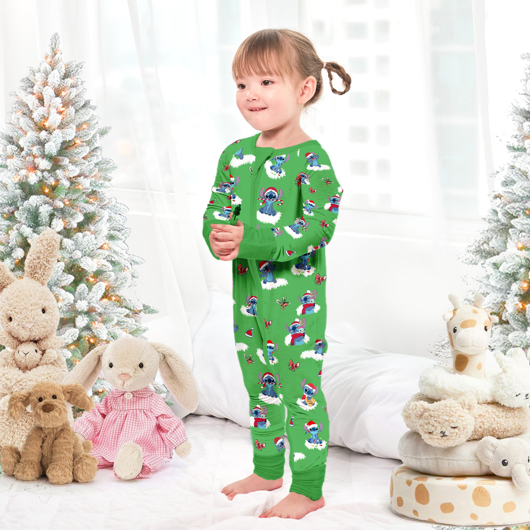 Lilo Stitch Chirstmas Convertible Zippered Romper