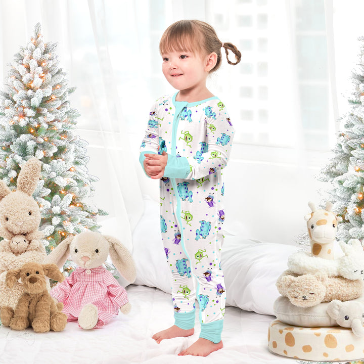 Monster Inc Convertible Zippered Romper in White