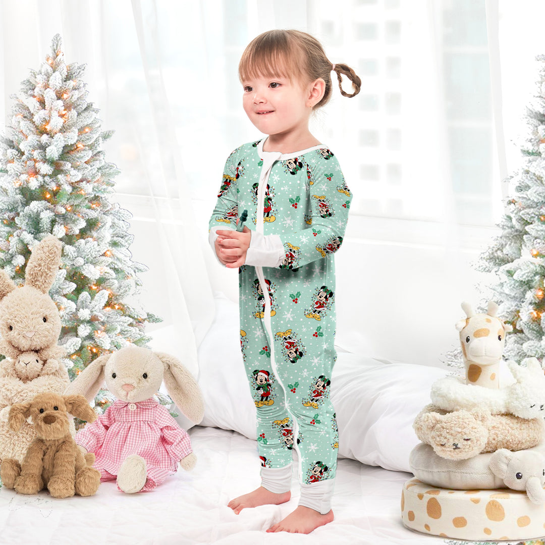 Disney Mickey Mouse Convertible Zippered Romper in Green