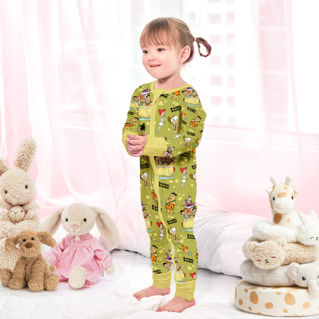Baby Flintstone Convertible Zippered Romper 1