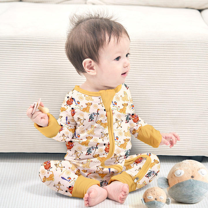 The Lion King Convertible Zippered Romper in Yellow