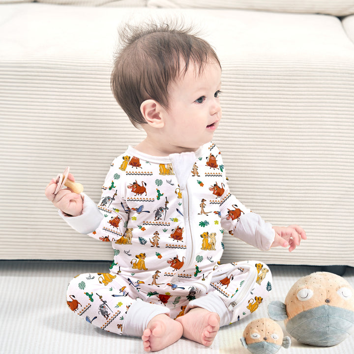 The Lion King Convertible Zippered Romper in White