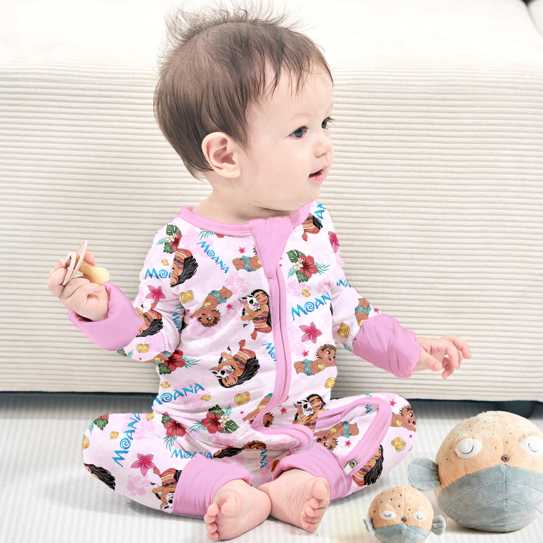 Baby Moana Convertible Zippered Romper in Pinky