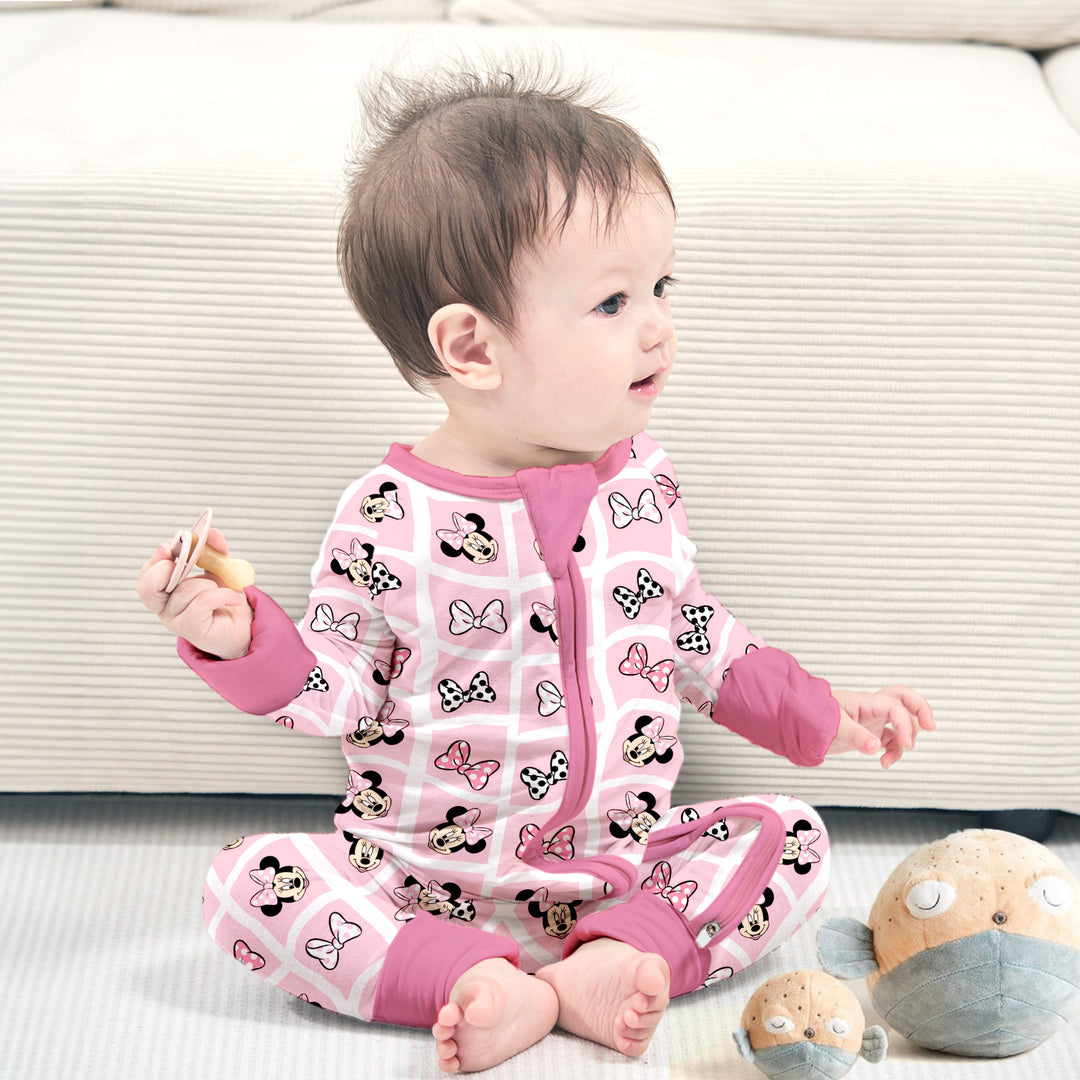Disney Mickey Mouse Convertible Zippered Romper in Pinky