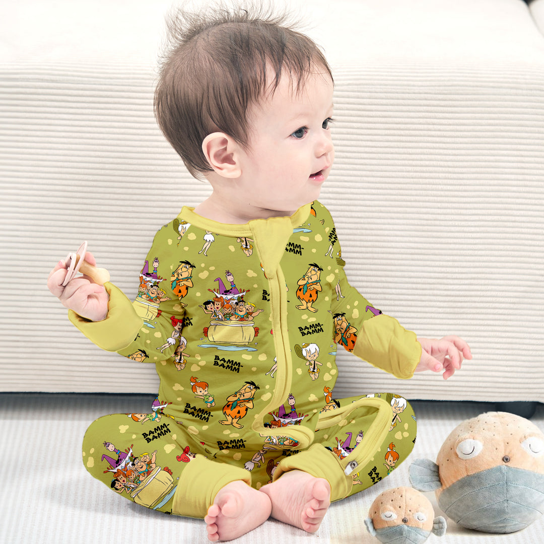 Baby Flintstone Convertible Zippered Romper 1
