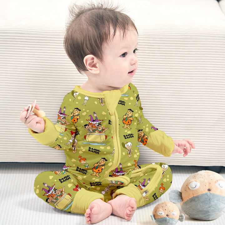 Baby Flintstone Convertible Zippered Romper 1