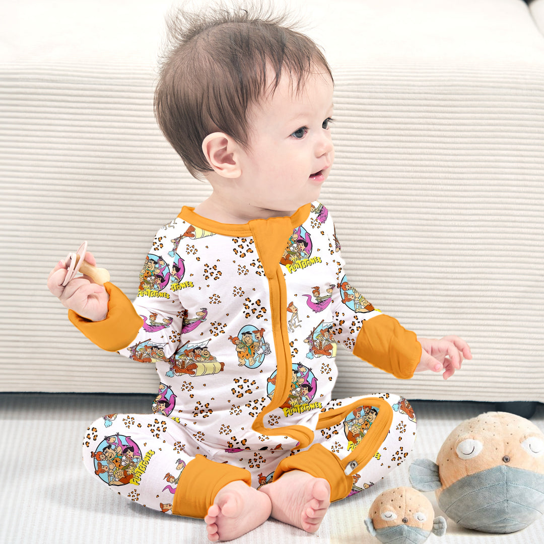 Baby Flintstone Convertible Zippered Romper 2