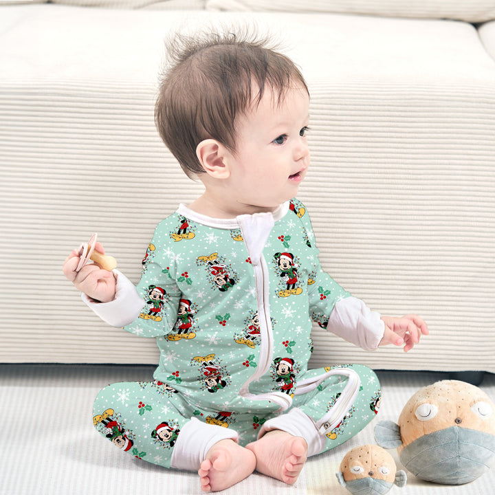 Disney Mickey Mouse Convertible Zippered Romper in Green